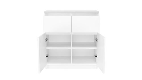 Malaga 2D2S fiókos szekrény, matt fehér 