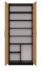 MIX Oliv 2D könyvespolc, irodai szekrény, 74x180x35 cm, antracit-tölgy