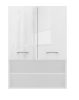 Pola mini DK felső fürdőszoba szekrény, fényes fehér