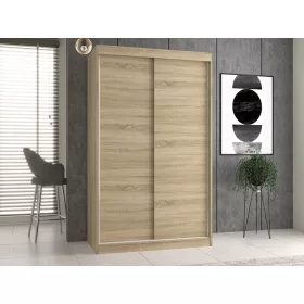   MIX IGA 160 tolóajtós gardróbszekrény, díszcsíkozott, 61x160x200 cm, antracit-tölgy