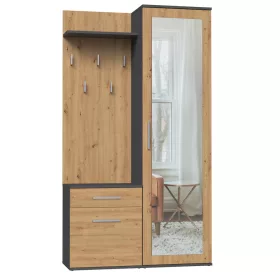 Duo előszobafal, antracit, tölgy