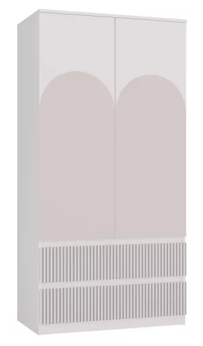 MIX SS-90 ARTEO gardróbszekrény, 90x180x50 cm, fehér-rózsaszín