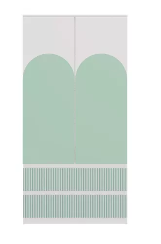 MIX SS-90 ARTEO gardróbszekrény, 90x180x50 cm, fehér-mentazöld