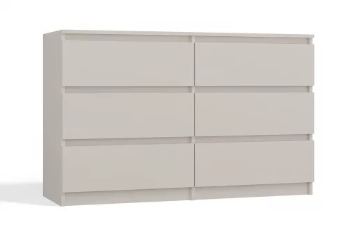 M6 120 fiókos szekrény, 120x75x30 cm, kasmír