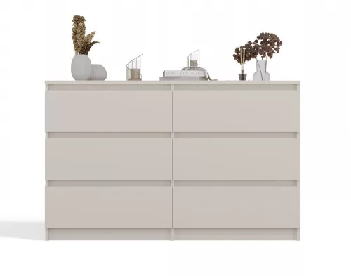 M6 120 fiókos szekrény, 120x75x30 cm, kasmír