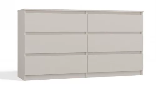 M6 140 fiókos szekrény, 138x75x40 cm, kasmír