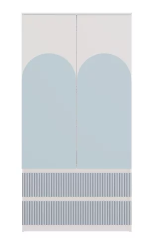 MIX SS-90 ARTEO gardróbszekrény, 90x180x50 cm, fehér-kék