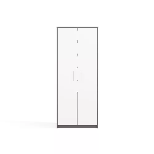 Oliv 2D könyvespolc, irodai szekrény, 74x180x35 cm, antracit-fehér