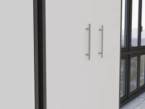 Oliv 2D könyvespolc, irodai szekrény, 74x180x35 cm, antracit-fehér