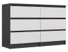 M6 120 fiókos szekrény, 120x75x30 cm, antracit-fehér