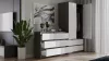M6 120 fiókos szekrény, 120x75x30 cm, antracit-fehér