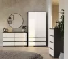 M6 120 fiókos szekrény, 120x75x30 cm, antracit-fehér