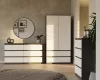 M6 140 fiókos szekrény, 138x75x40 cm, antracit-fehér