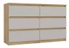 M6 120 fiókos szekrény, 120x75x30 cm, tölgy-kasmír
