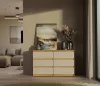 M6 120 fiókos szekrény, 120x75x30 cm, tölgy-kasmír