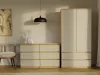 M6 120 fiókos szekrény, 120x75x30 cm, tölgy-kasmír