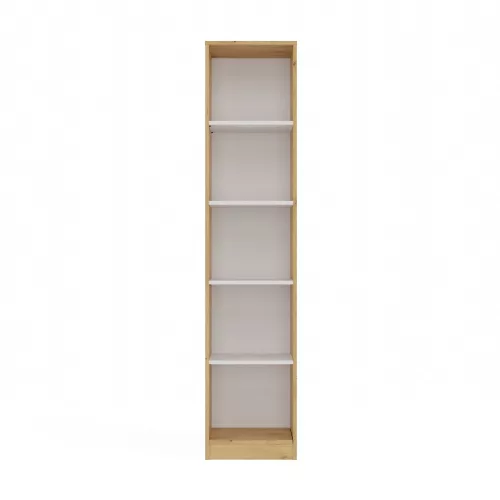 R40 polcos szekrény, 40x182x30 cm, tölgy-fehér
