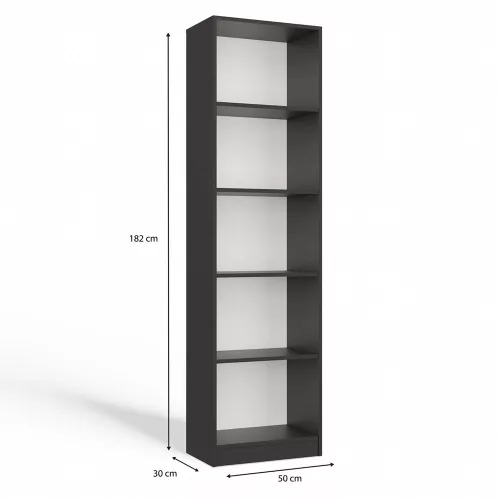 R50 polcos szekrény, 50x182x30 cm, antracit