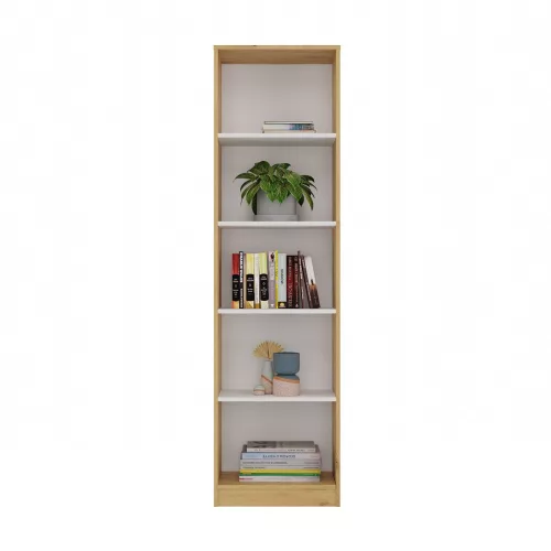 R50 polcos szekrény, 50x182x30 cm, tölgy-fehér