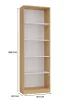 R60 polcos szekrény, 60x182x30 cm, tölgy-fehér