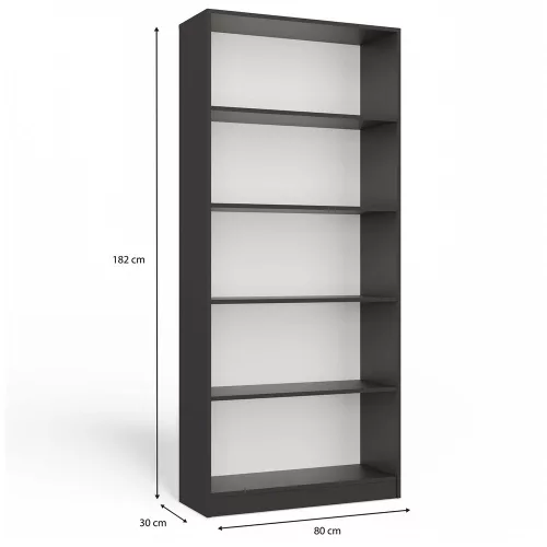 R80 polcos szekrény, 80x182x30 cm, antracit