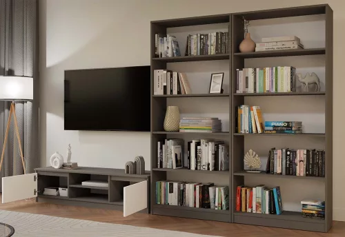 RTV140 TV szekrény, 140x36x40 cm, antracit-fehér