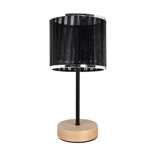 Mila asztali lámpa E27-es foglalat, 1 izzós, 25W nyír-fekete 