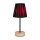 Mila asztali lámpa E14-es foglalat, 1 izzós, 25W nyír-fekete-piros 
