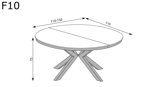 Fonti F-10 modern kinyitható asztal (110-150 cm), karamell tölgy