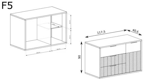 Fonti F-5 komód, karamell tölgy
