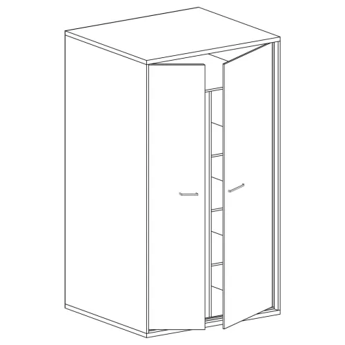 Mediolan M-1 gardróbszekrény, hikora fa