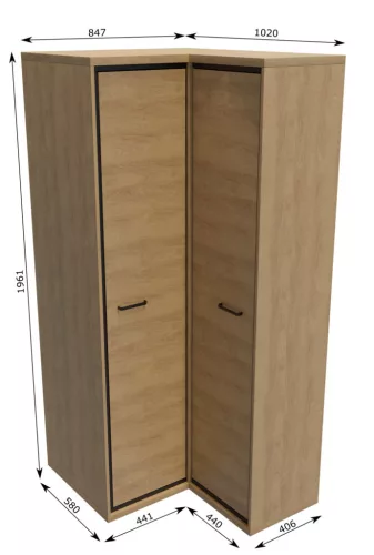 Mediolan M-14 gardróbszekrény, hikora fa