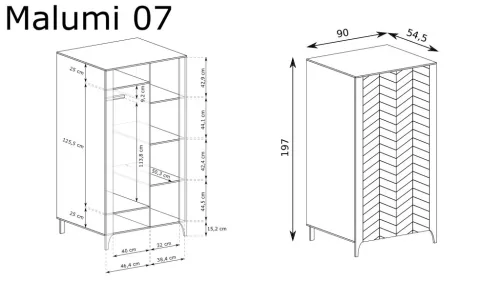 Malumi MM-7 gardróbszekrény, kasmír